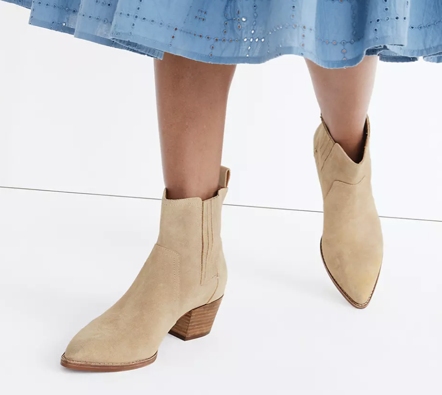 Madewell The Western Ankle Boot in Suede