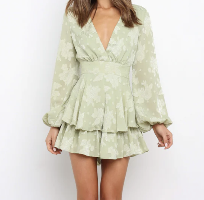 Petal &amp; Pup Fance Playsuit in Sage