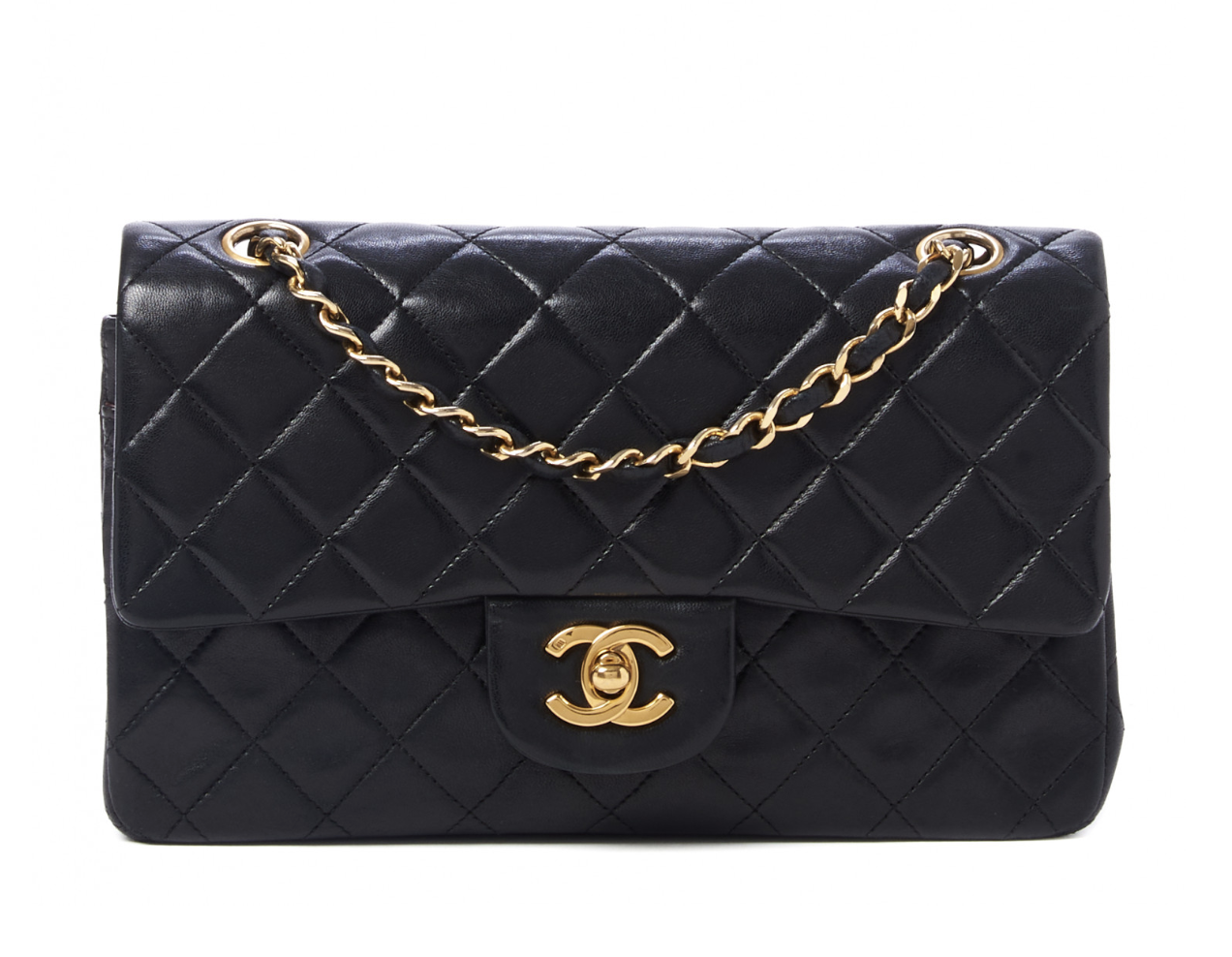 Chanel Lambskin Quilted Small Double Flap Black