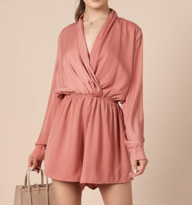 Petal &amp; Pup Tangle Long Sleeve Playsuit in Rose