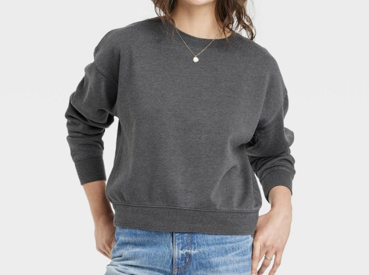 Target Universal Thread Women's Fleece Sweatshirt in Dark Grey