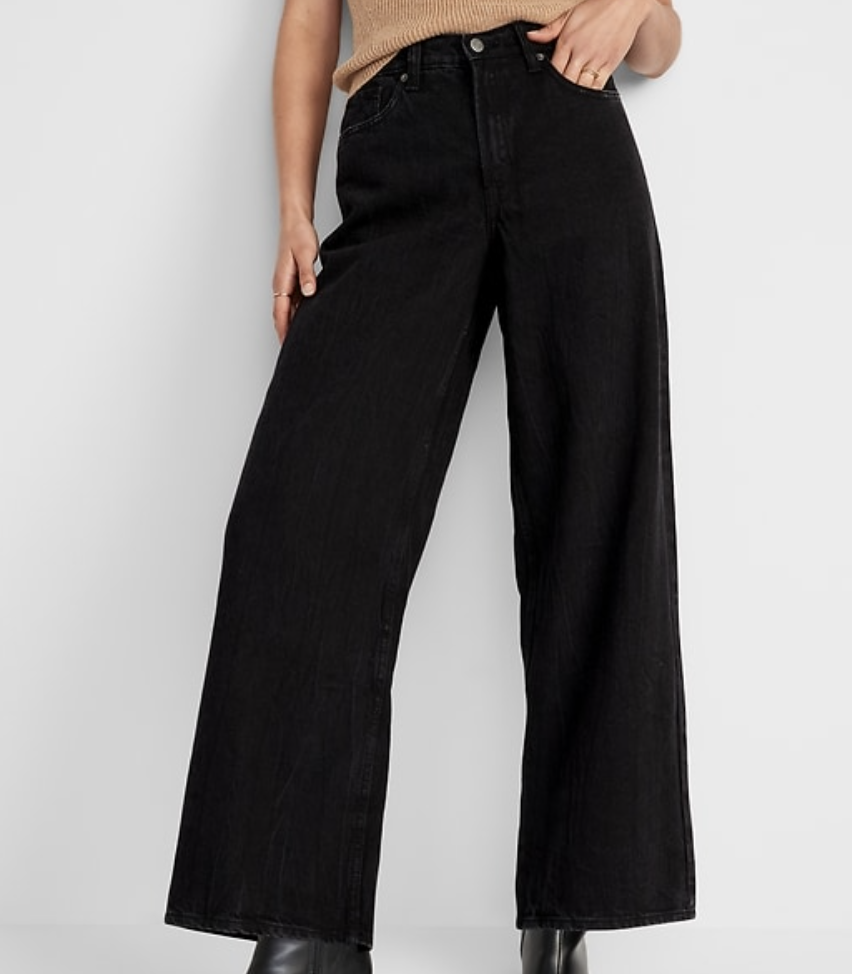 Old Navy Extra High-Waisted Baggy Wide-Leg Non-Stretch Jeans for Women 