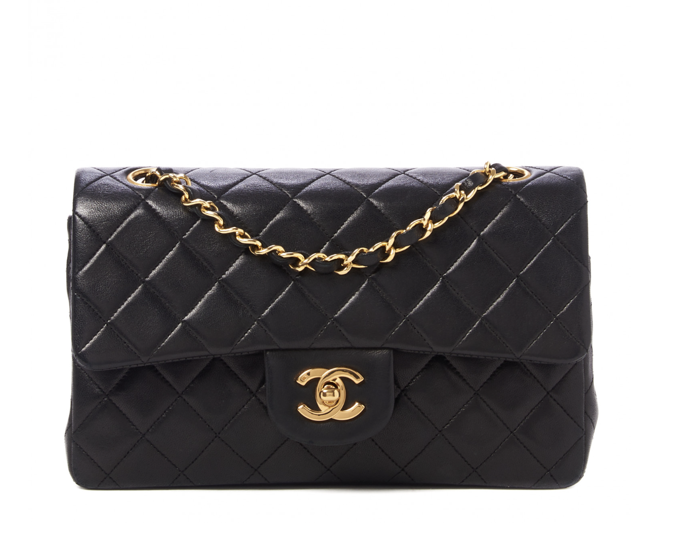 Chanel Lambskin Quilted Small Double Flap Black