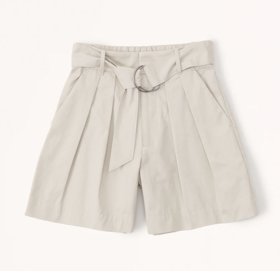 Abercrombie Belted Twill Shorts in Light Brown