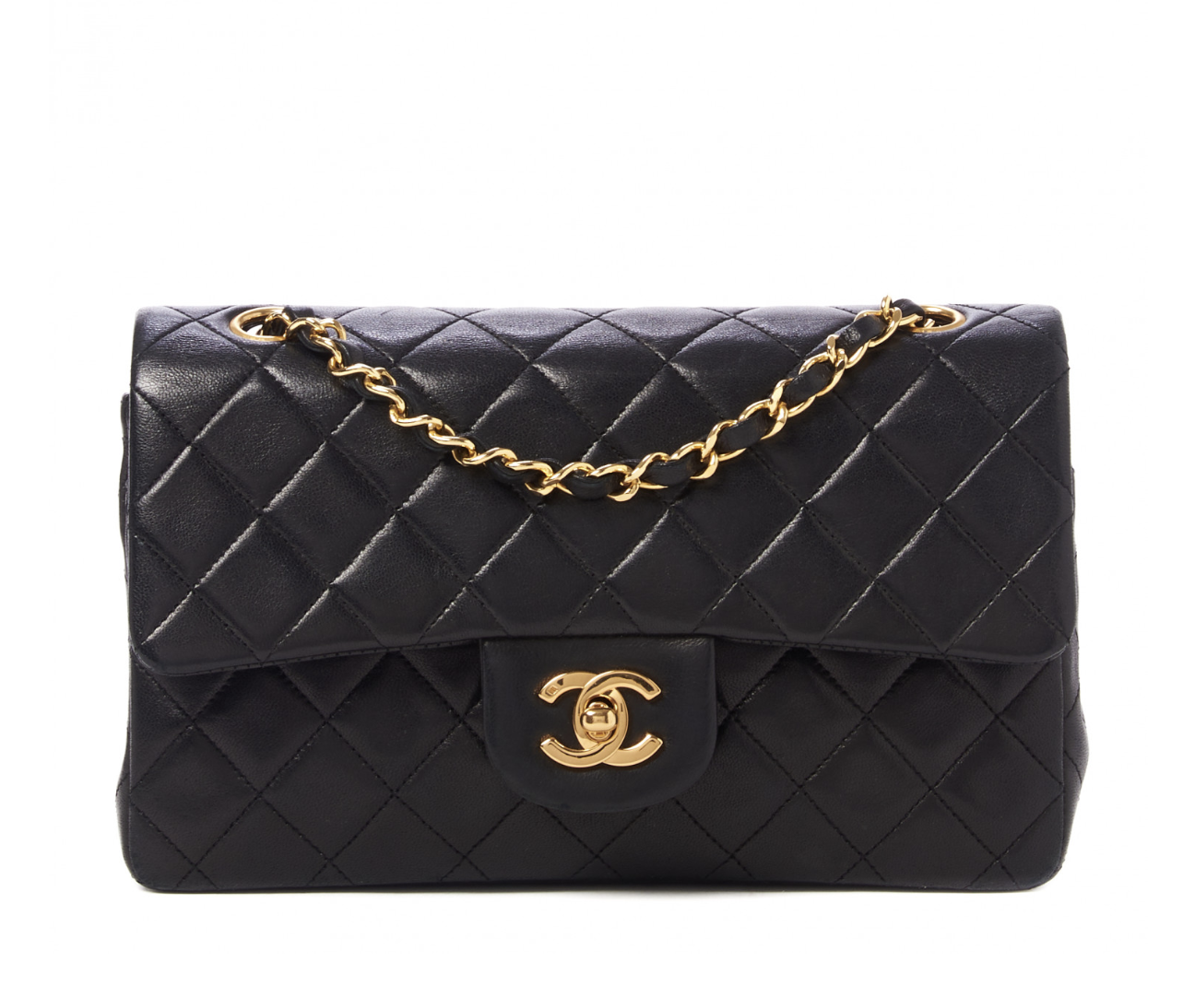 Chanel Lambskin Quilted Small Double Flap Black