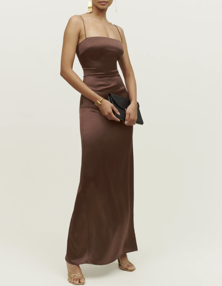 Reformation Petites Frankie Silk Dress