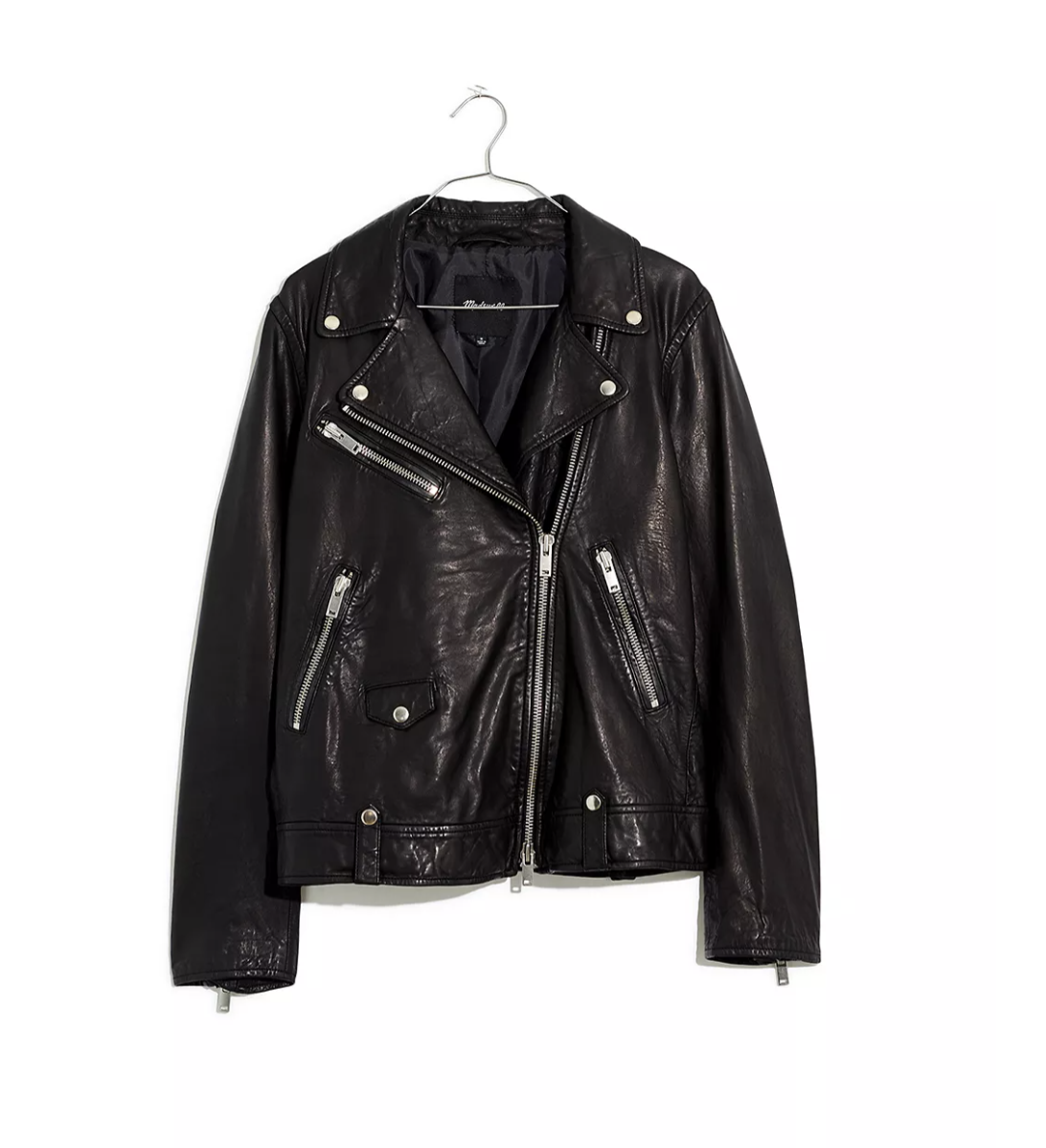 Madewell Washed Leather Oversized Motorcycle Jacket