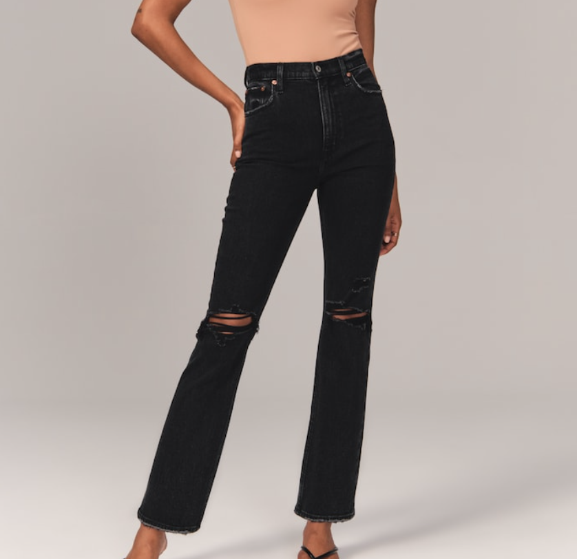 Abercrombie Women's Ultra High Rise Ankle Straight Jean