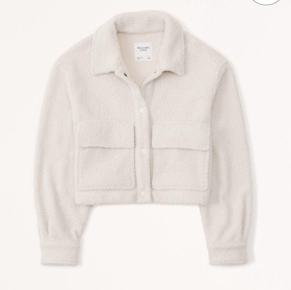 Abercrombie Cropped Sherpa Shirt Jacket