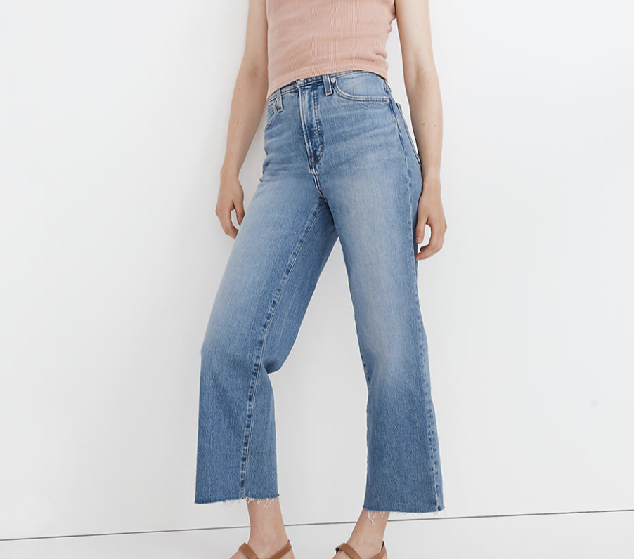 Madewell The Petite Perfect Vintage Wide-Leg Crop Jean in Catlin Wash