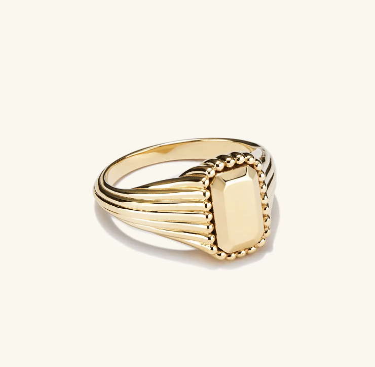 Mejuri Jenna Lyons 14k Signant Pinky Ring