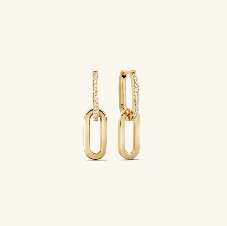 Mejuri Harris Pavé Diamond Convertible Link Earrings