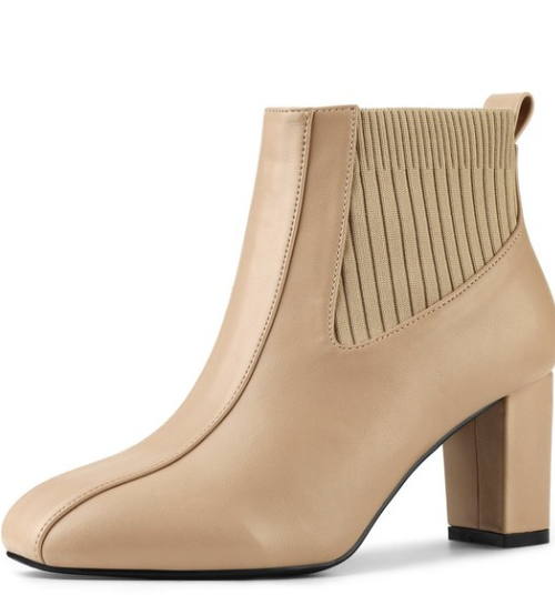 Target Allegra K Women's Square Toe Block Heels Chelsea Boots