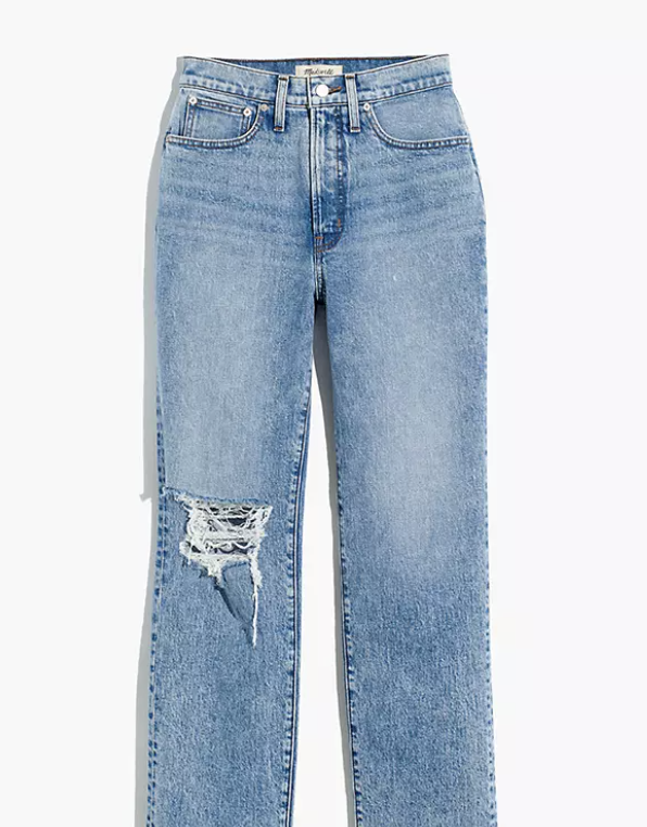 The Perfect Vintage Straight Jean in Kingsbury Wash: Knee-Rip Edition