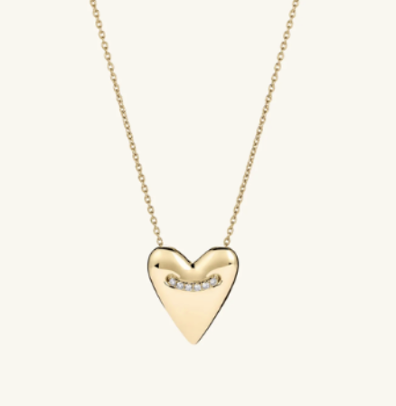Heart Pavé Diamond Large Pendant Necklace