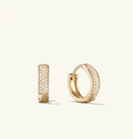Mejuri Pave Diamond Bold Huggie Hoops
