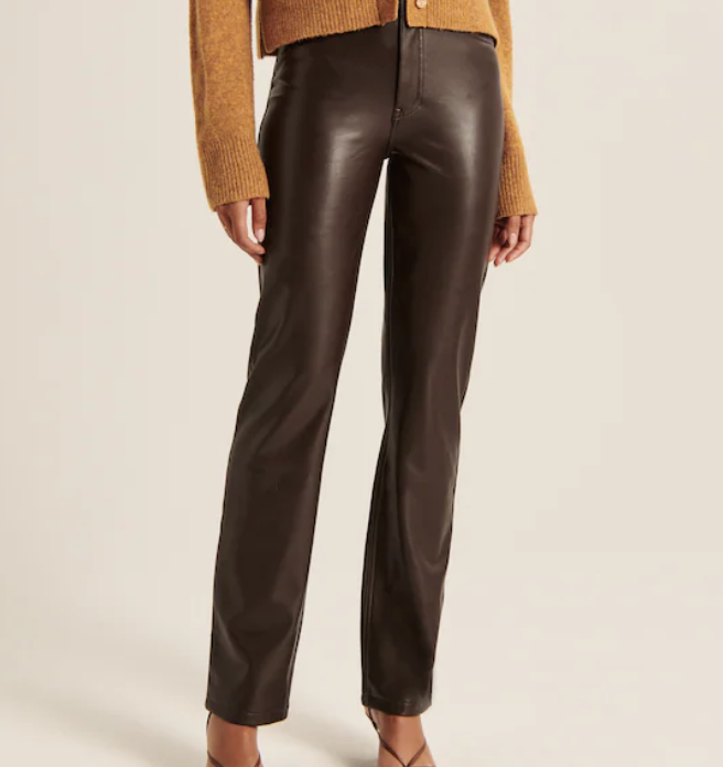 Abercrombie Vegan Leather 90s Straight Pants 