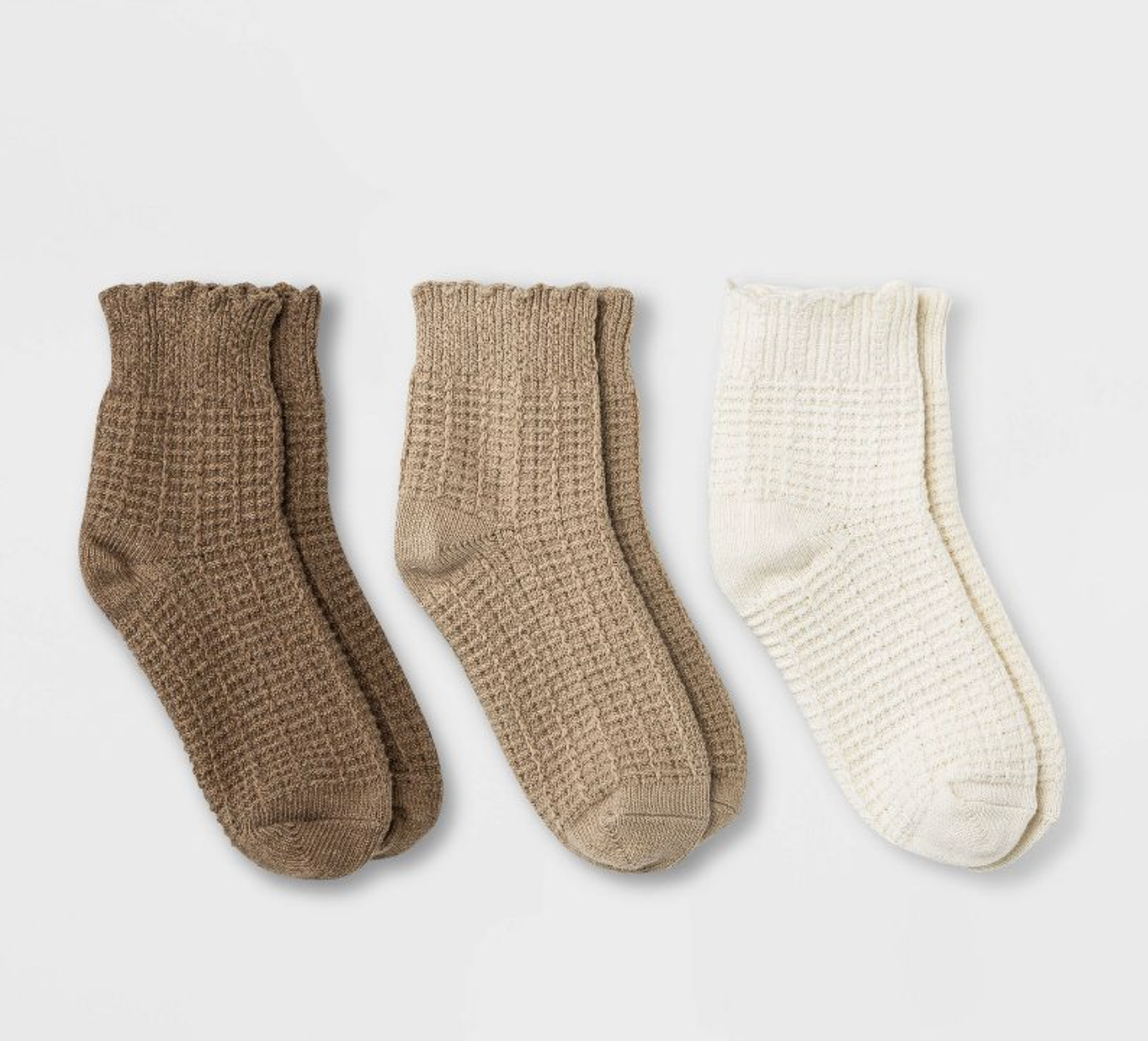 Target Women's Scalloped Edge 3pk Ankle Socks - Universal Thread™ 4-10