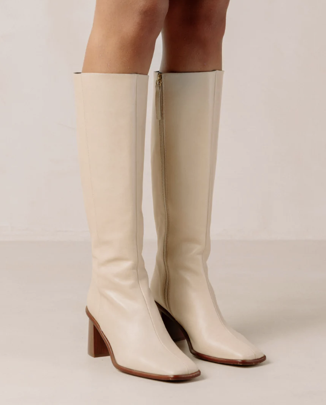Alohas East Ivory Leather Boots