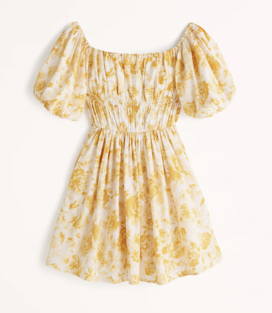Abercrombie Off-The-Shoulder Puff Sleeve Mini Dress