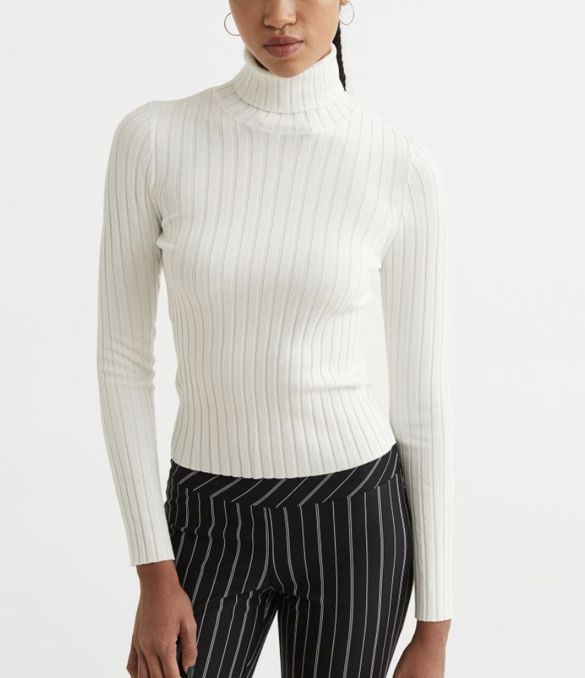 H&amp;M Rib-Knit Turtleneck Top