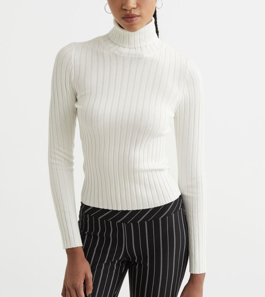 H&amp;M Rib-Knit Turtleneck Top