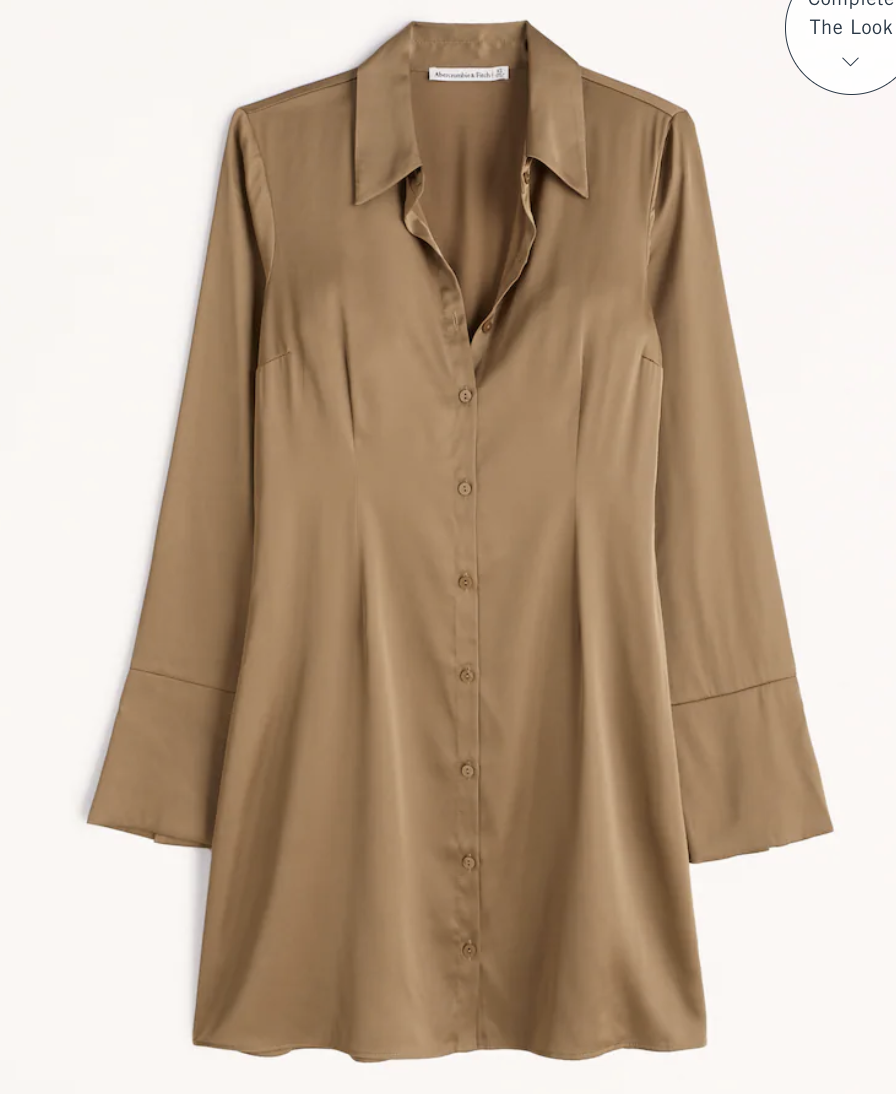 Abercrombie Long-Sleeve Satin Shirt Dress