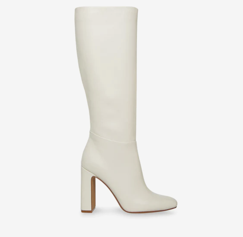 Steve Madden Ally White Leather Boots