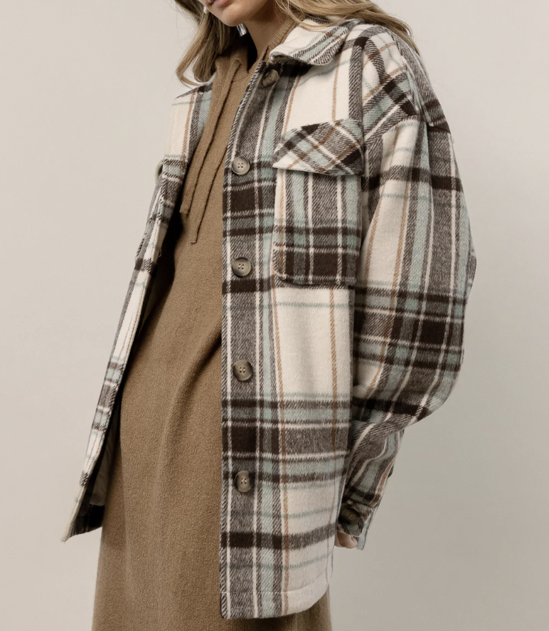Bohme Tom Plaid Shacket  Turquoise