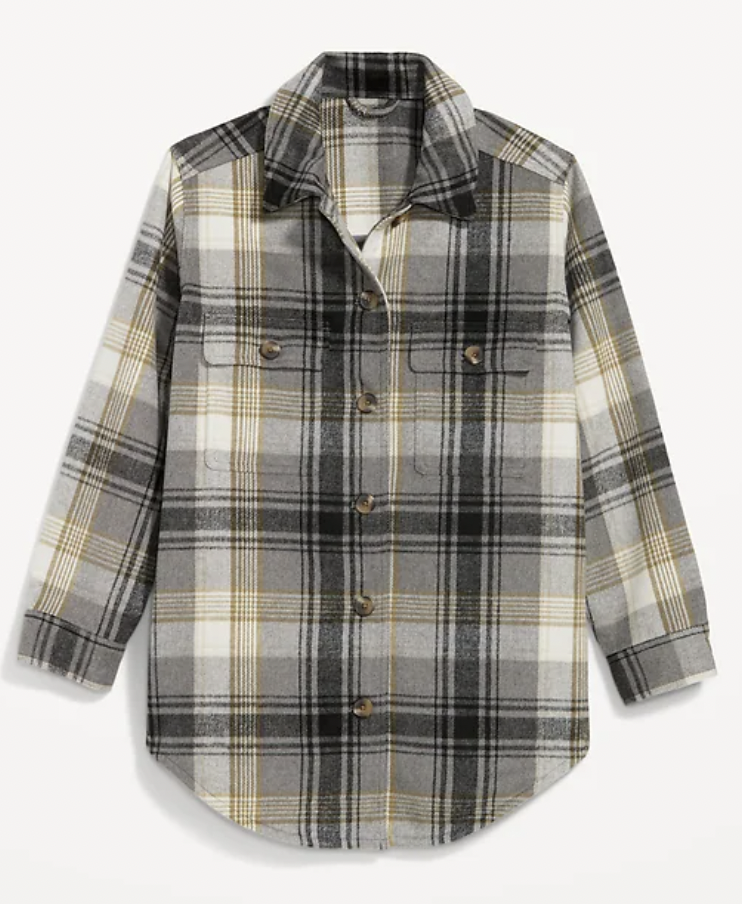  Old Navy Plaid Soft-Brushed Utility Shacket for Women