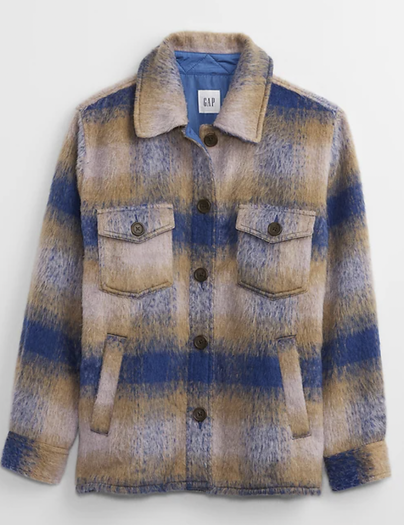 Gap Factory Lofty Plaid Shirt Jacket