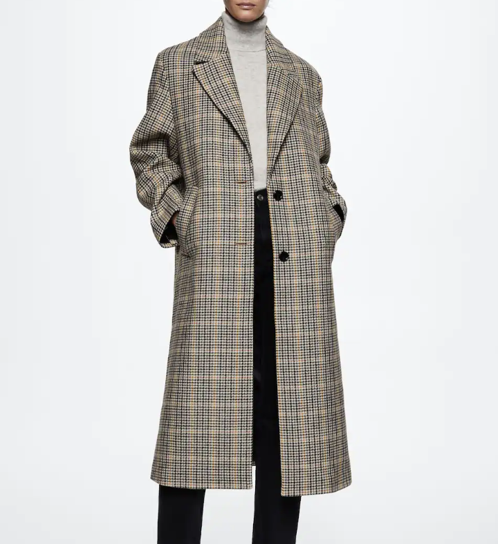 MANGO Houndstooth wool-blend coat - Women