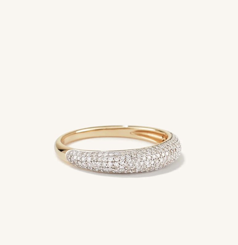 Pave Diamond Thin Dome Ring