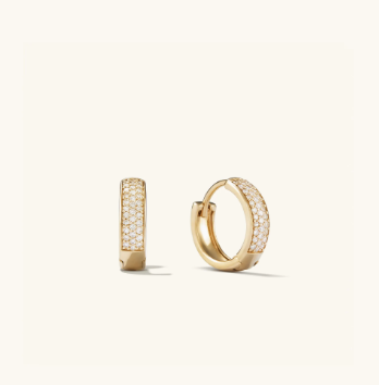 Pave Diamond Bold Huggie Hoops