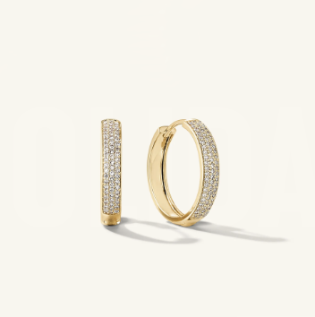 Pavé Diamond Bold Medium Hoops