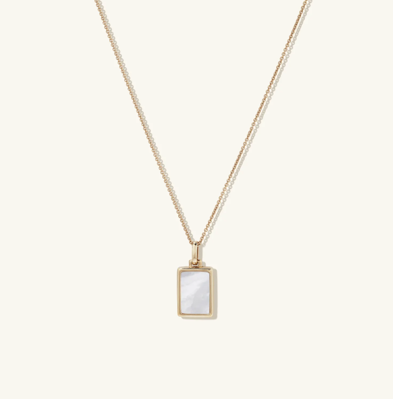 Pearl Rectangle Locket Necklace