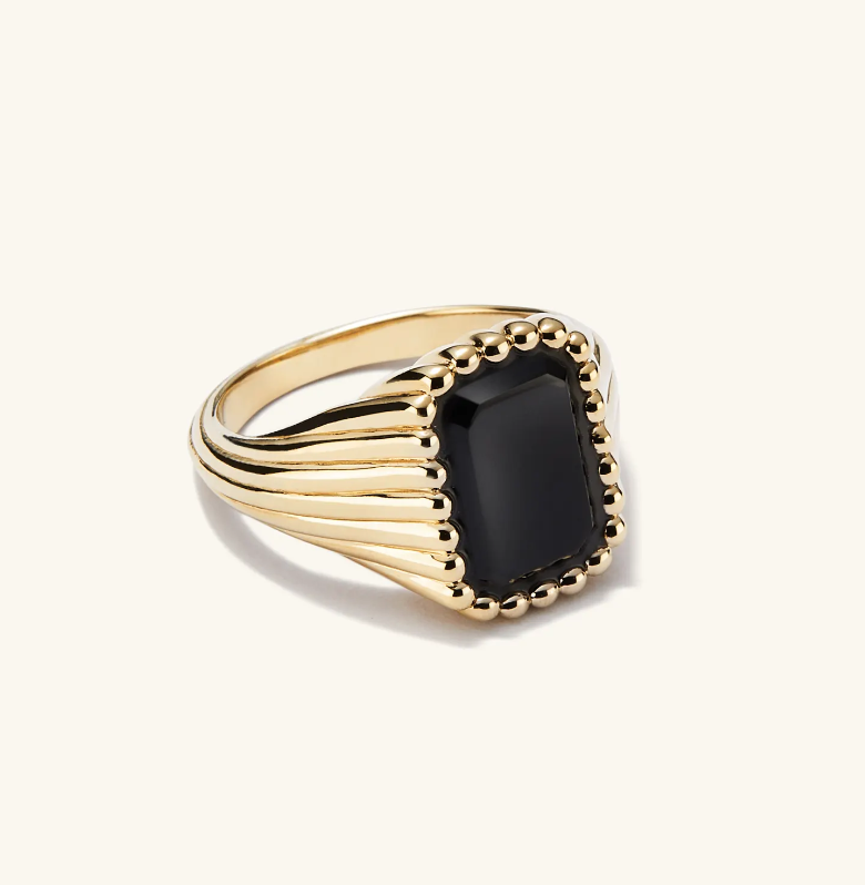 Jenna Lyons Vermeil and Onyx Pinky Signet Ring