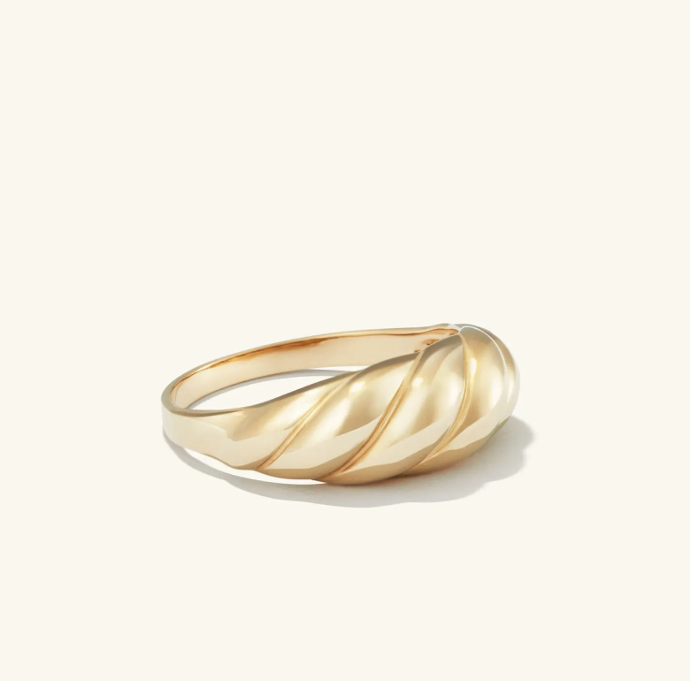 Thin Croissant Dome Ring