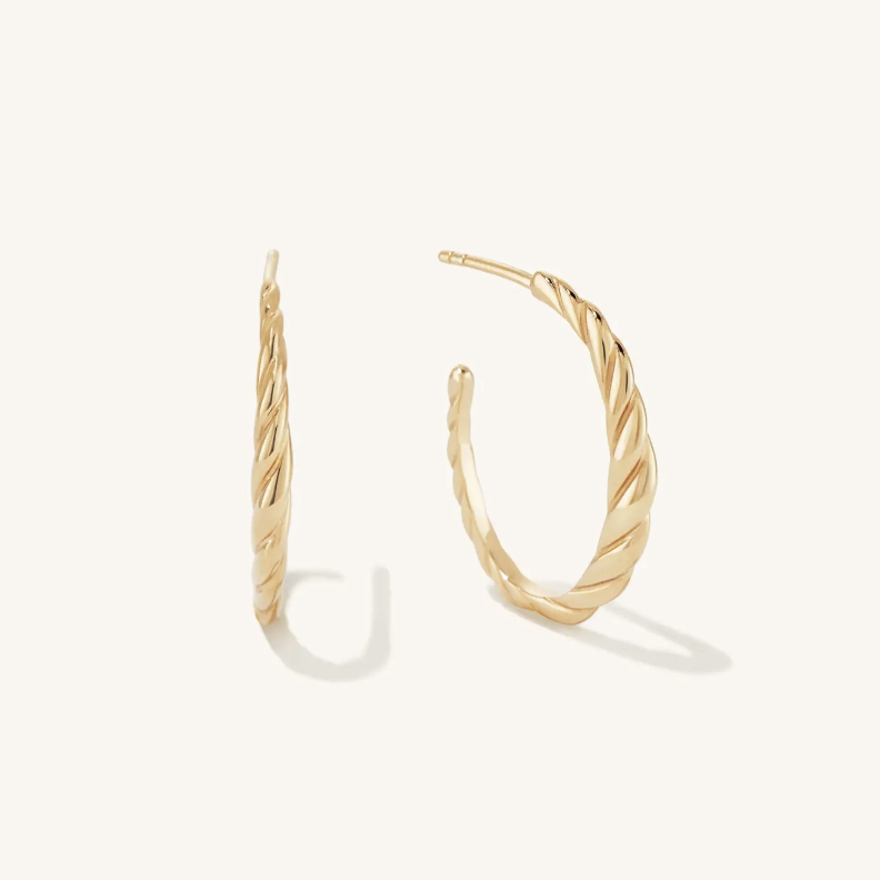 Thin Croissant Dome Hoops