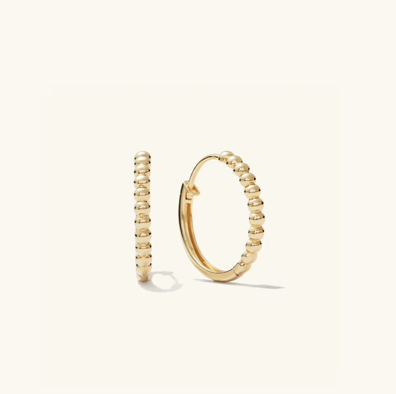 Beaded Medium Hoops