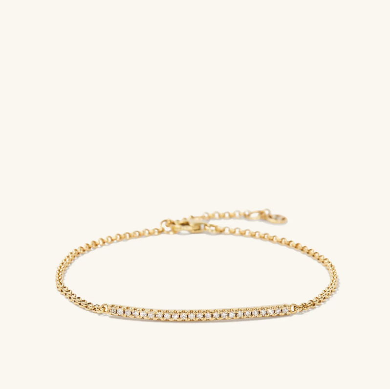 Mejuri Pave Diamond Bar Bracelet
