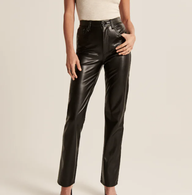 Abercrombie Vegan Leather 90s Straight Pants