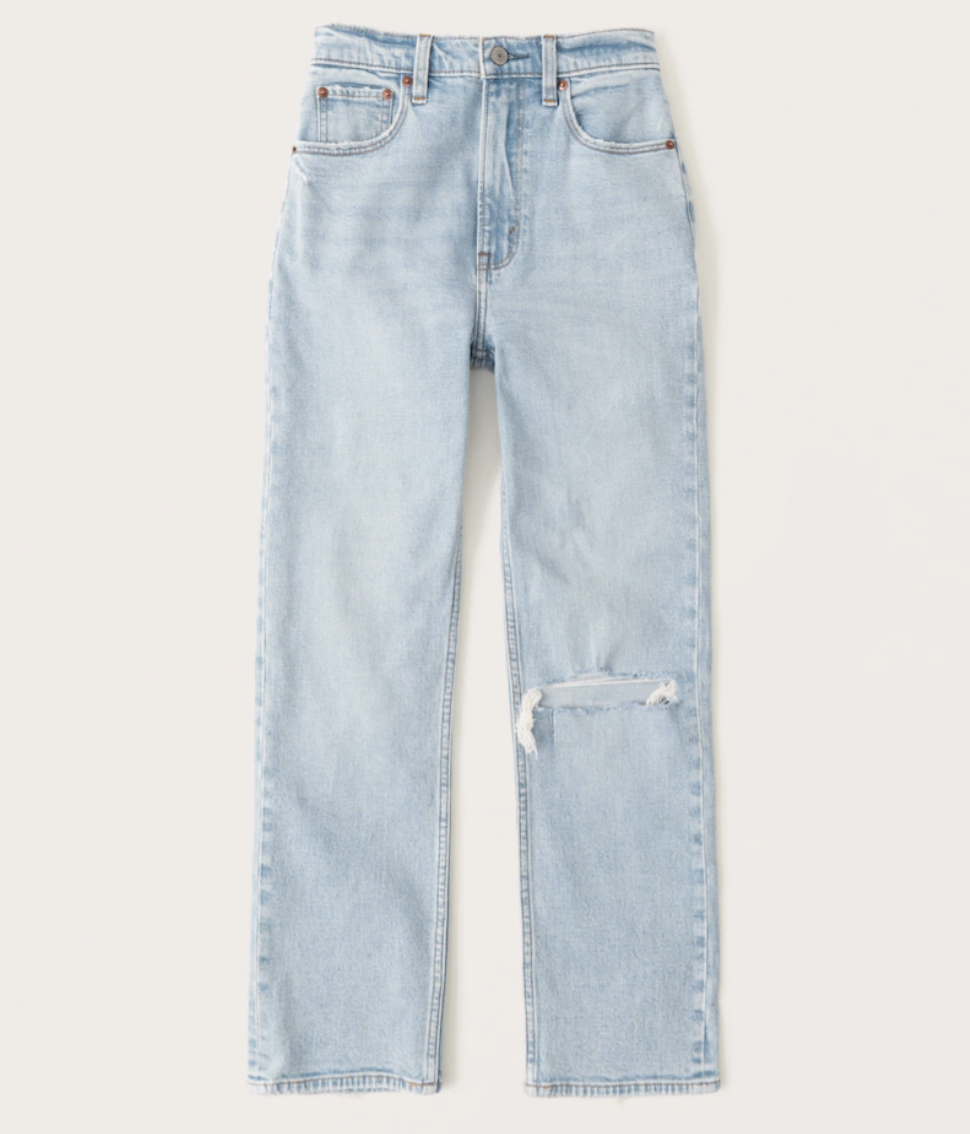 Abercrombie Ultra High Rise Ankle Straight Jean