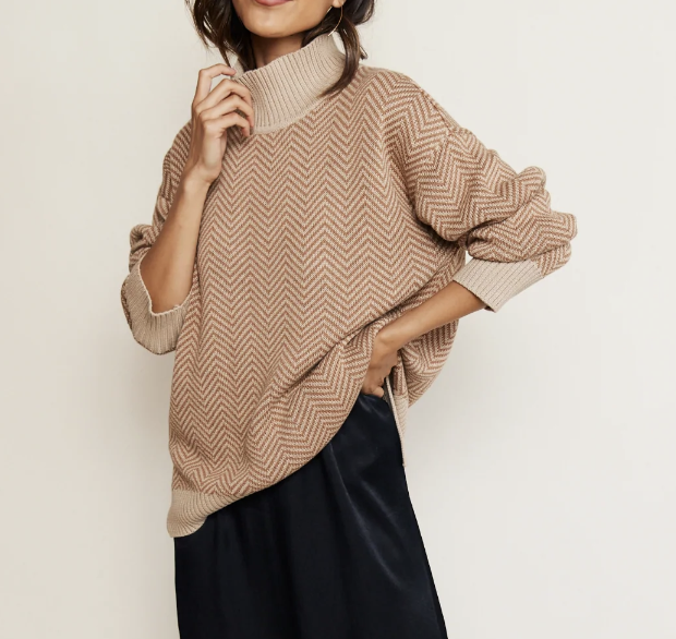 Able Jana Patterned Turtleneck Sweater