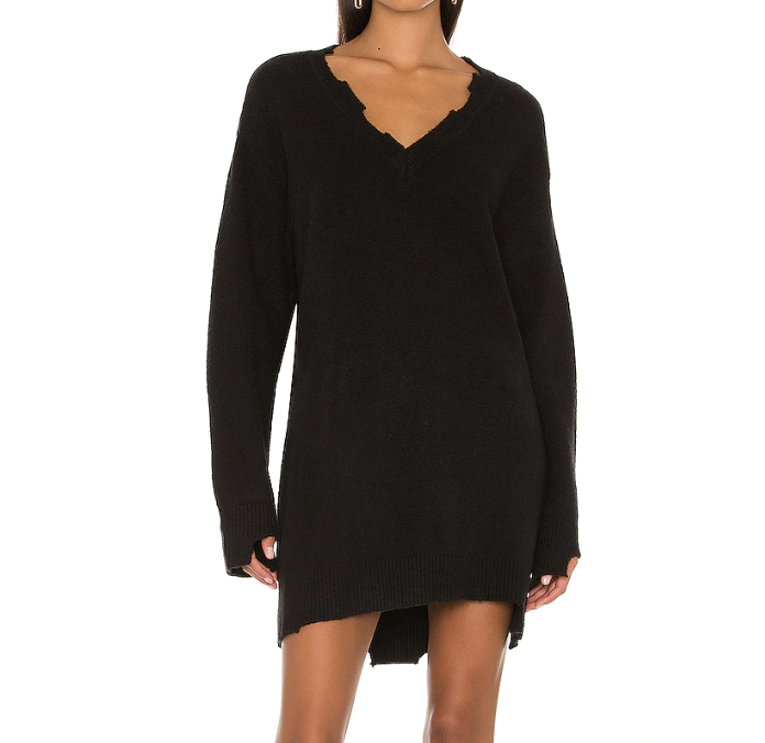 Revolve MBD Evie Distressed Knit Mini Dress