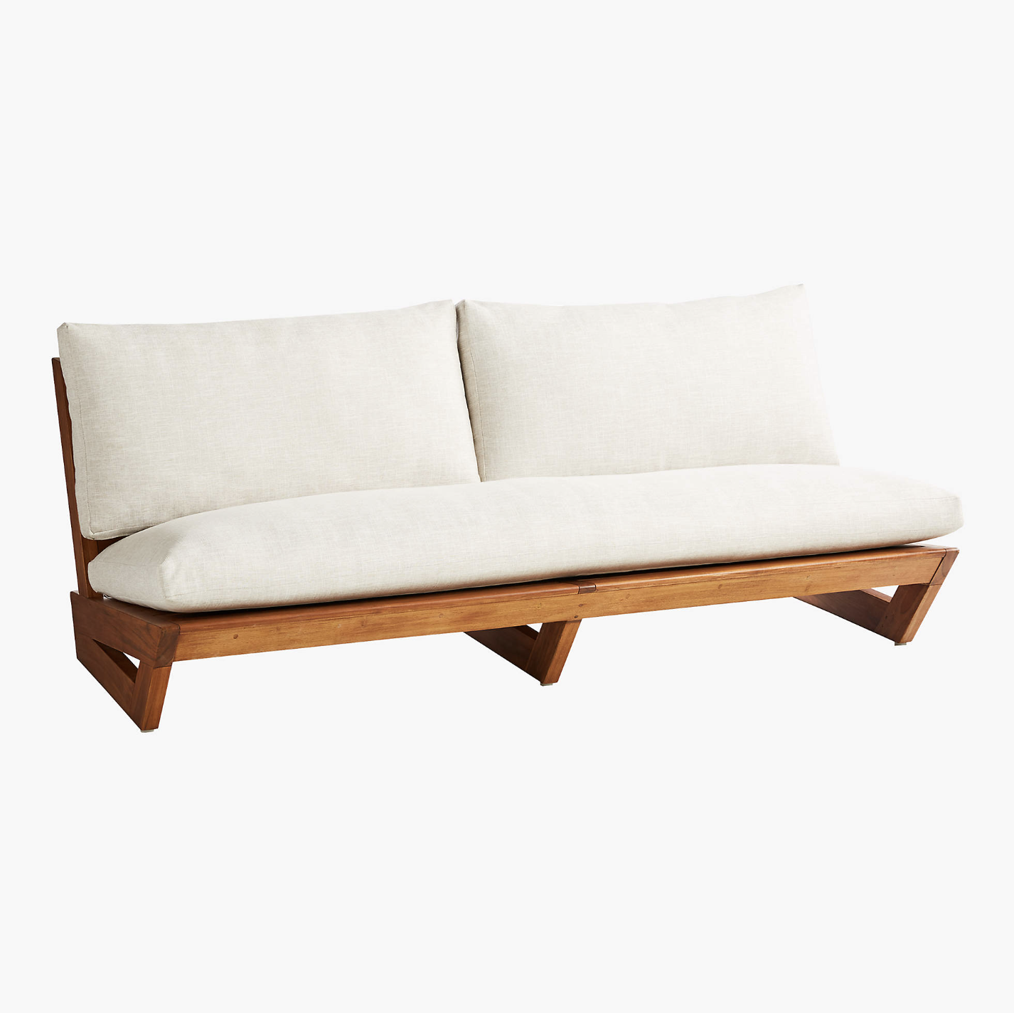 CB2 Sunset Teak Outdoor Patio Loveseat 