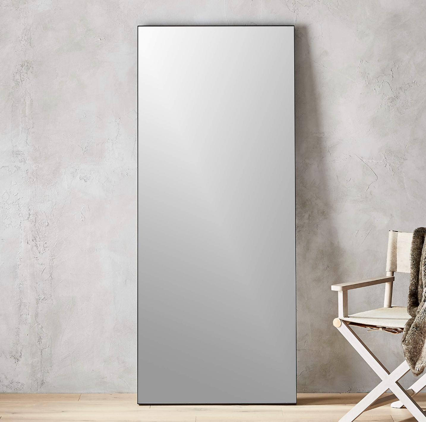 CB2 Infinity Black Floor Mirror 32"X76"  