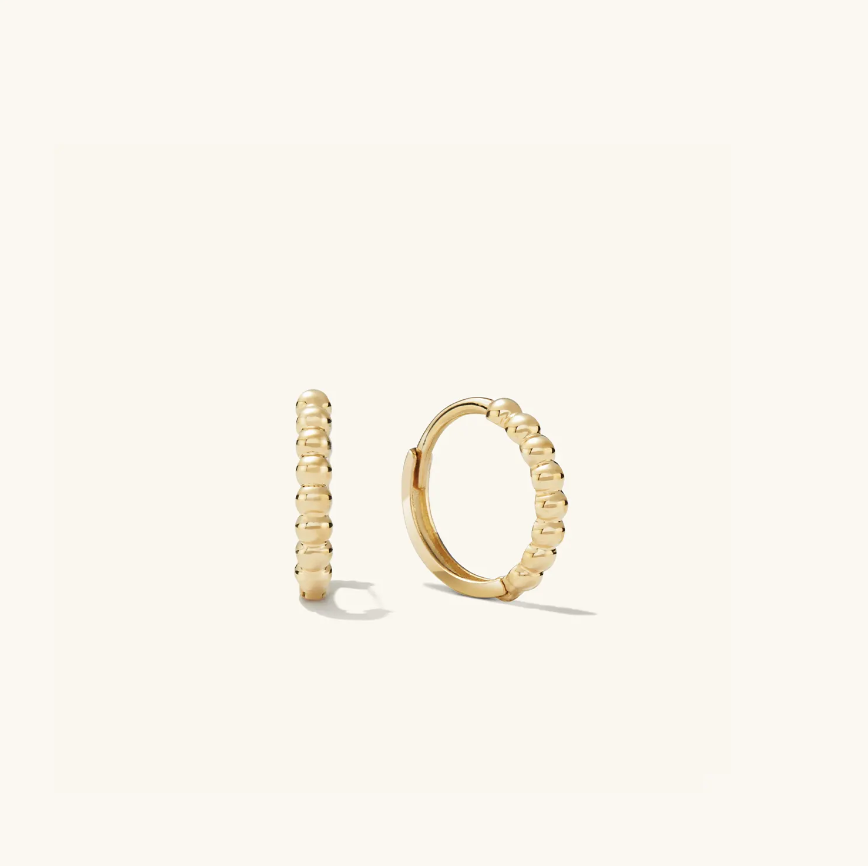 Beaded Huggie Hoops