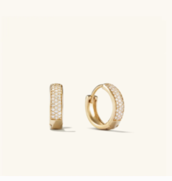 Mejuri Pavé Diamond Bold Medium Hoops