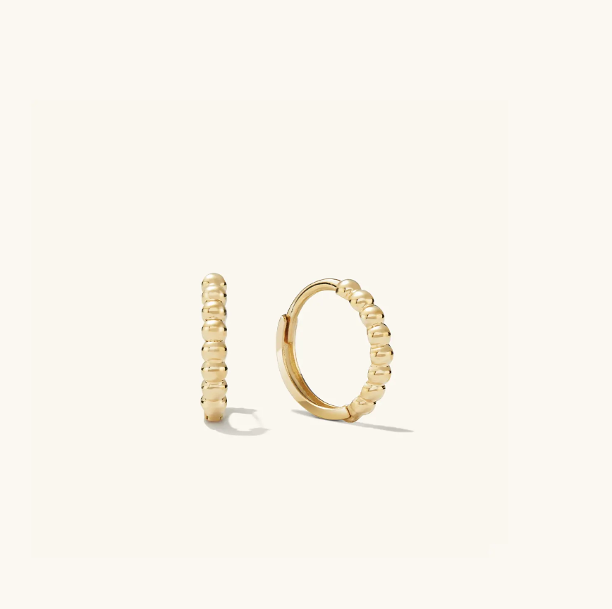 Mejuri Beaded Huggie Hoops